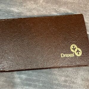 Vintage Drexel Dark Brown Velvet Jewelry Valet Tabletop Organizer Box